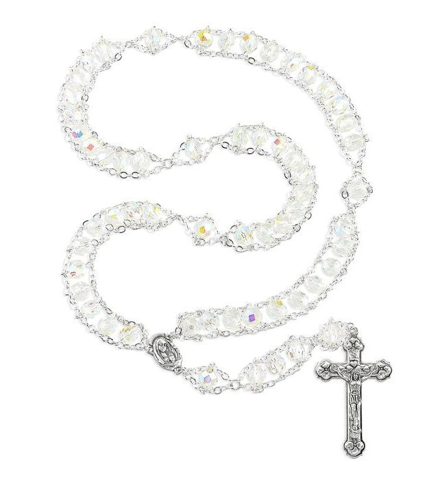 Clear Crystal Ladder Rosary