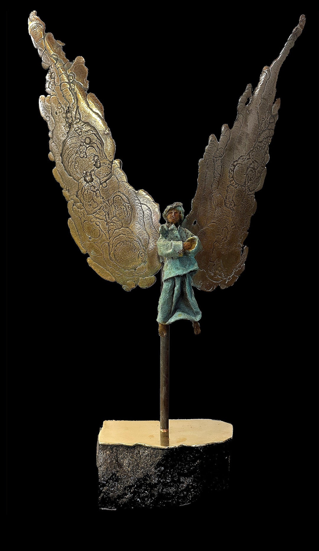 42" Bronze Angel Statue on Granite Base