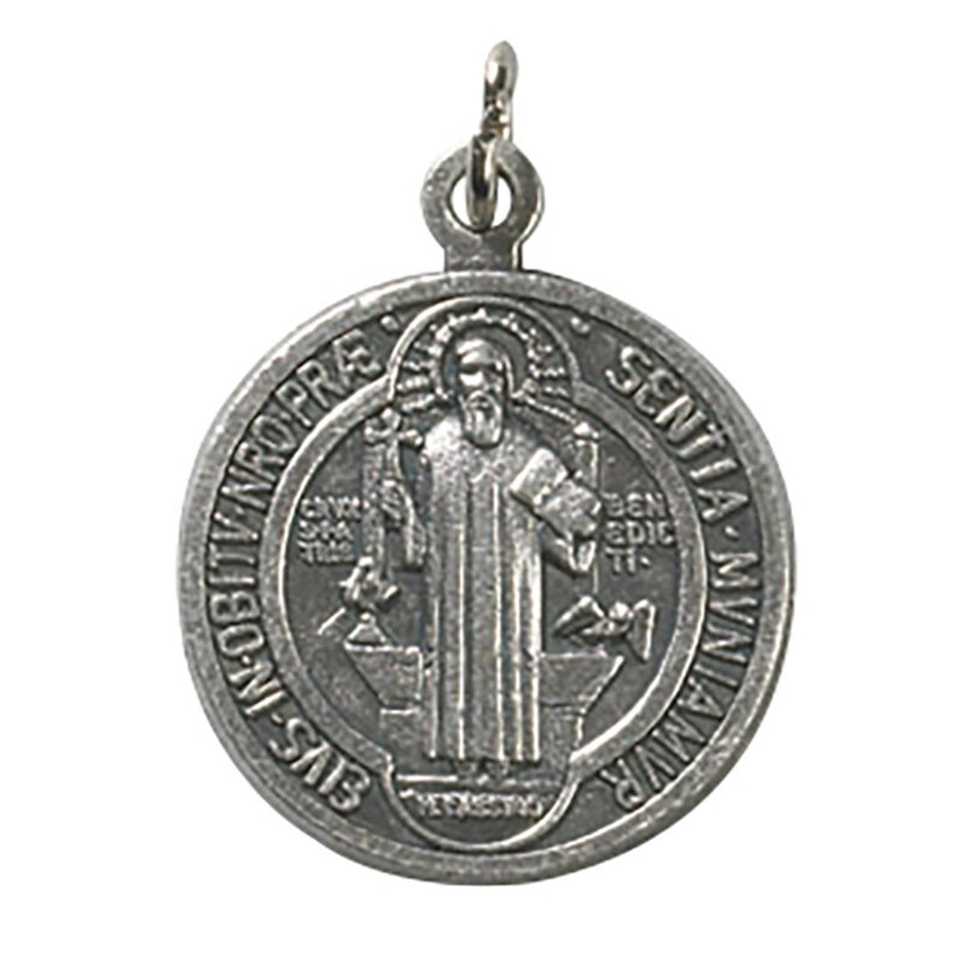 1" Round Silver St. Benedict Medal