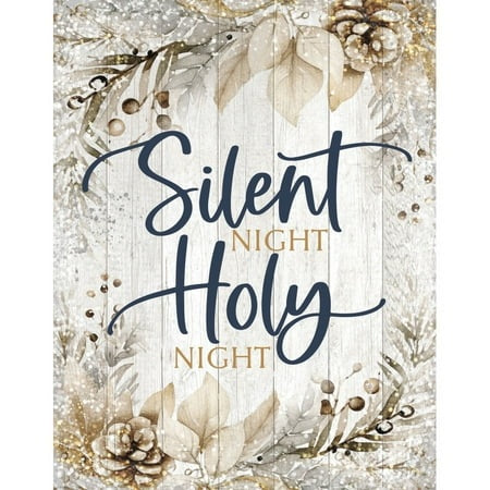 Silent Night Wooden Plaque