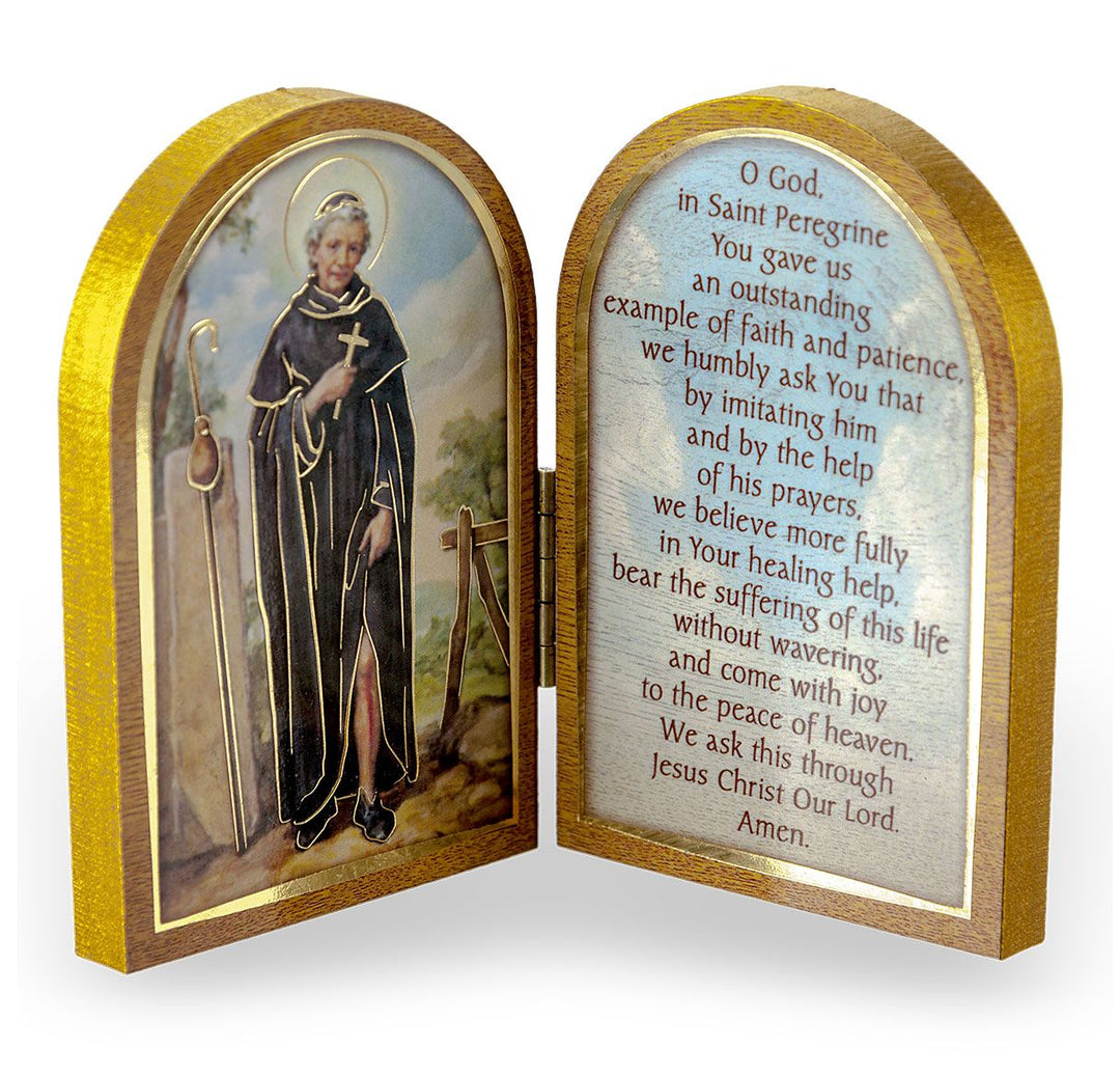 3.5" St. Peregrine Wooden Diptych