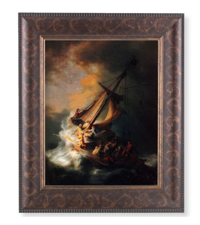 11.25" x 13.25" Art Deco Frame with Rembrandt's Storm on the Sea of Galilee Print