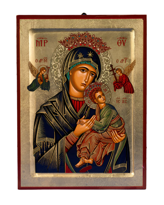 Hand-Painted Our Lady of Perpetual Help Gold Leaf Icon