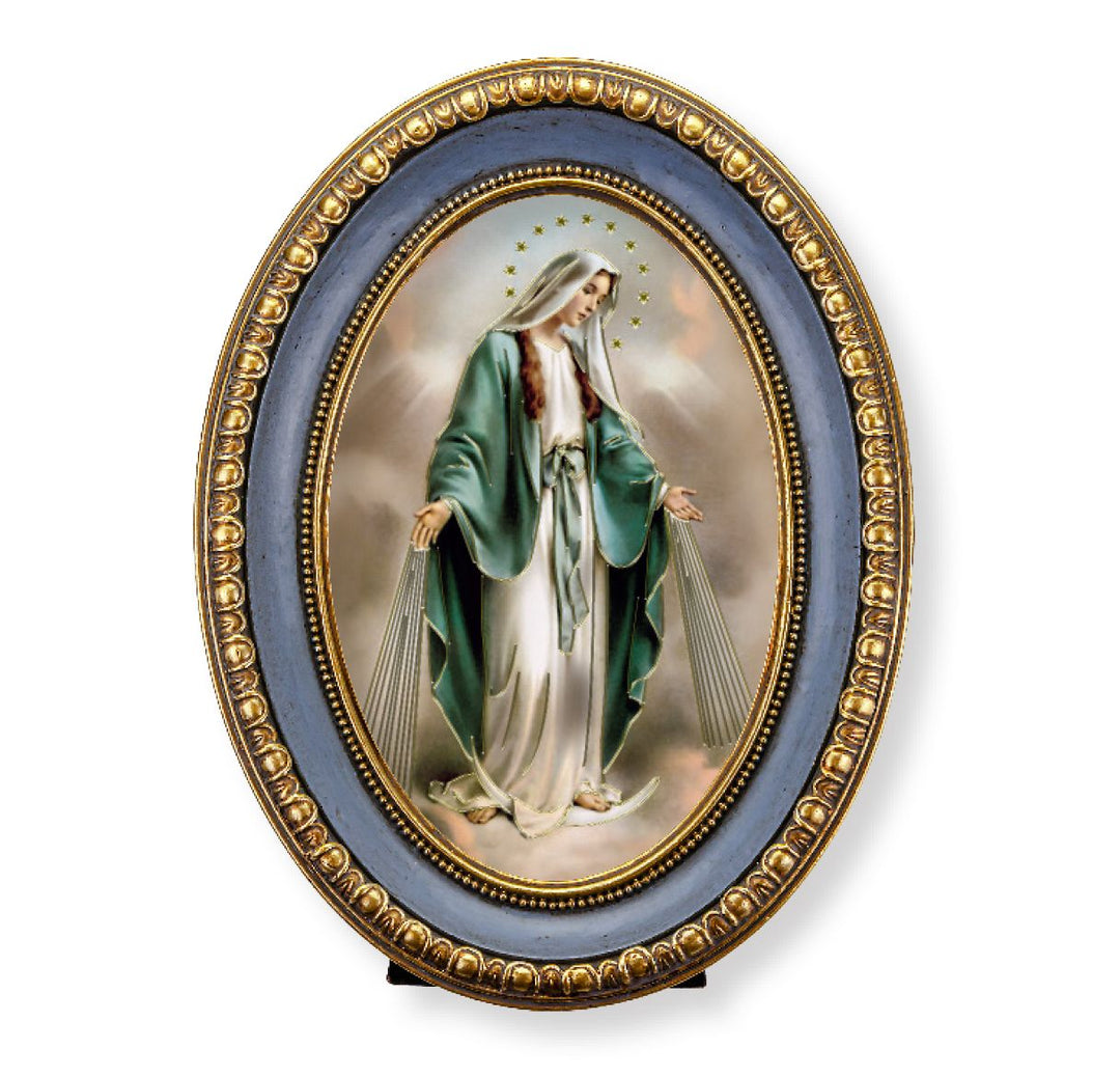 5.5" x 7.5" Oval Gold-Leaf Frame with Our Lady of Grace Print