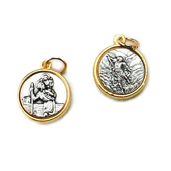 Two-tone Medals Saint Michael/Saint Christopher