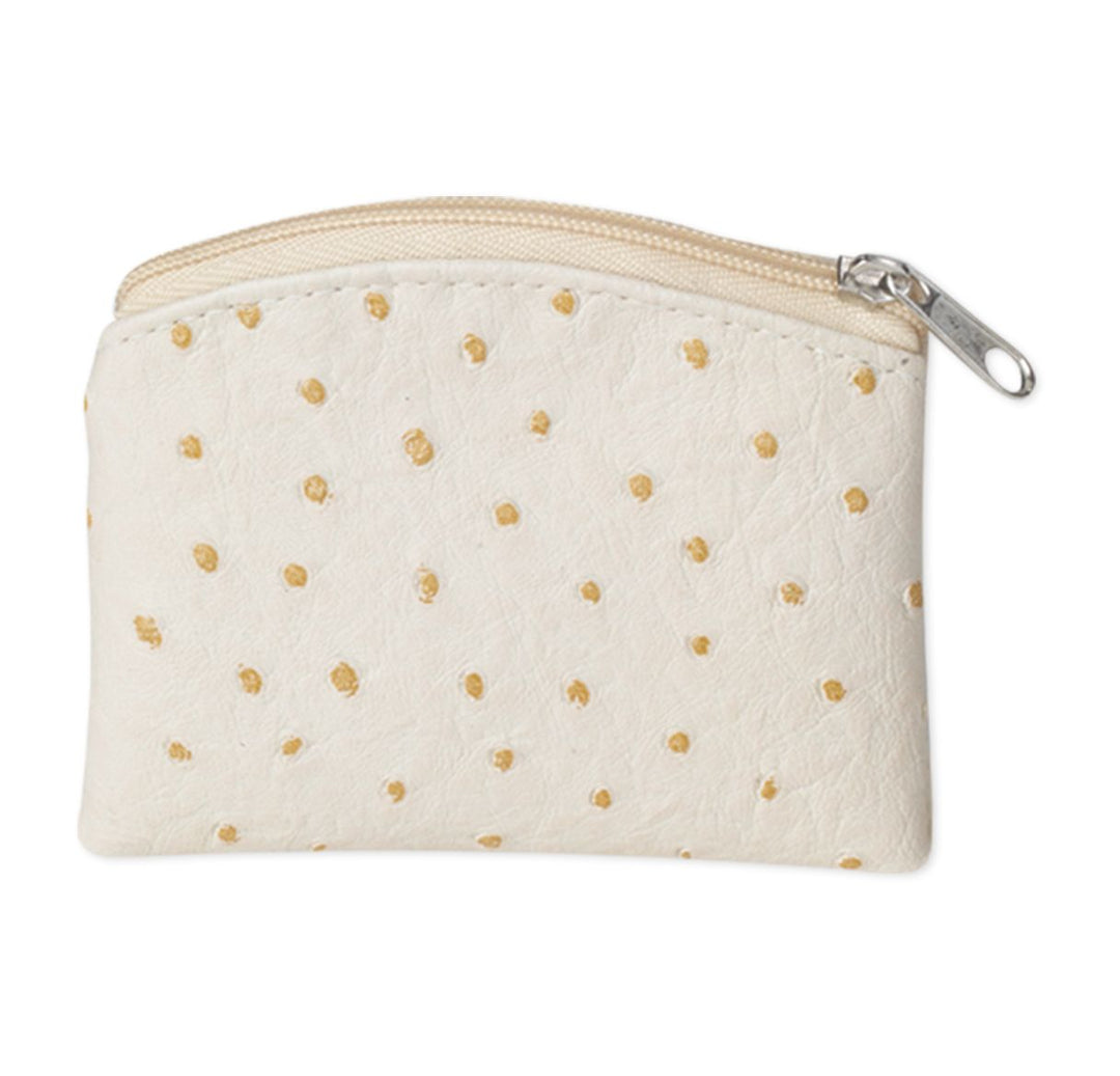 Beige Ostrich Skin Rosary Case
