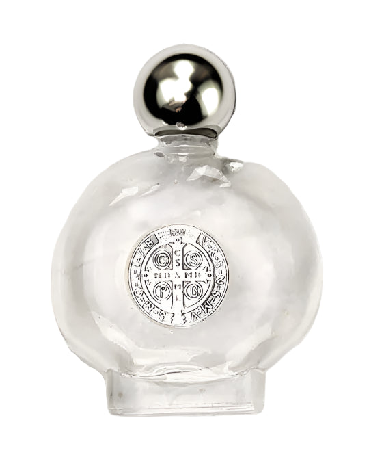2" St. Benedict Silhouette Glass Holy Water Bottle