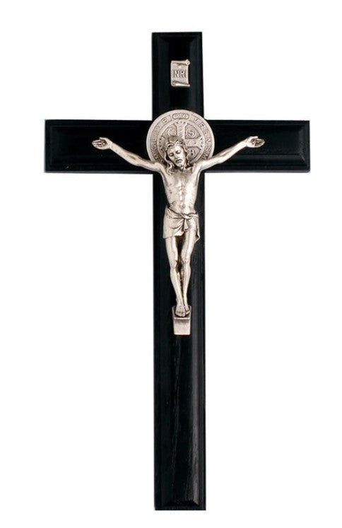 St. Benedict 9" Black Wood Wall Crucifix