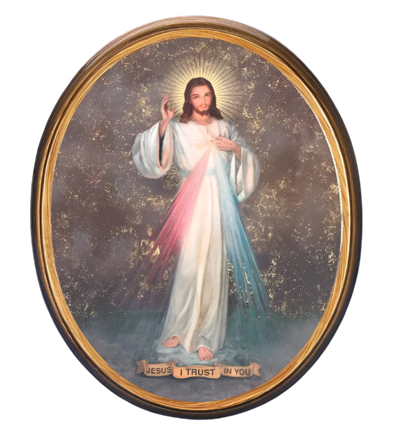 10" Oval Picture Divine Mercy