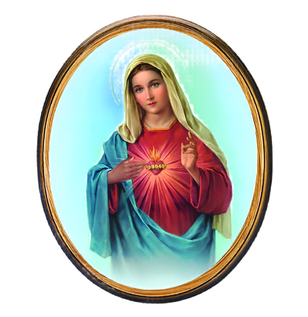 17" Oval Picture The Immaculate Heart of Mary