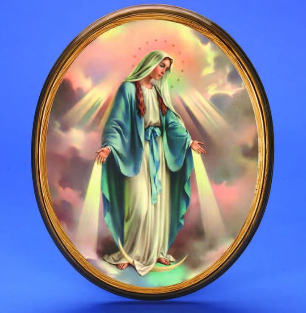17" Oval Wooden Lady of Grace Plaque