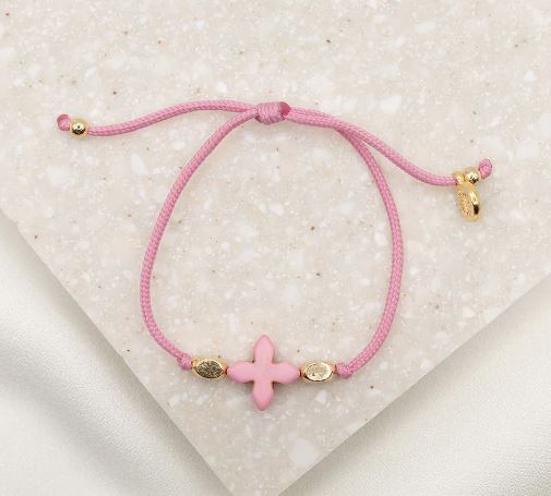 Simply Faith Cross Bracelet - Pink