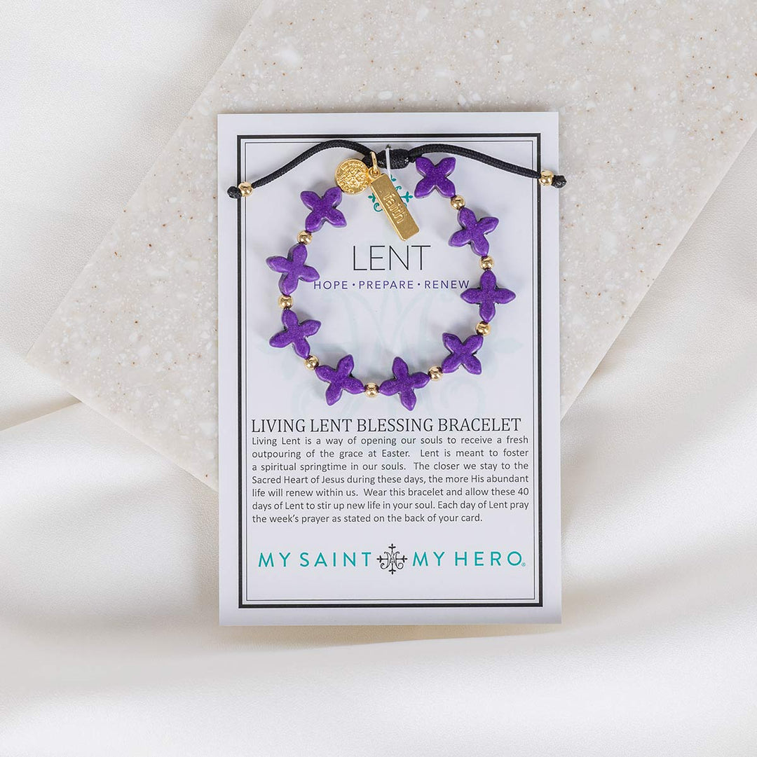 Living Lent Blessing Bracelet Purple and Gold