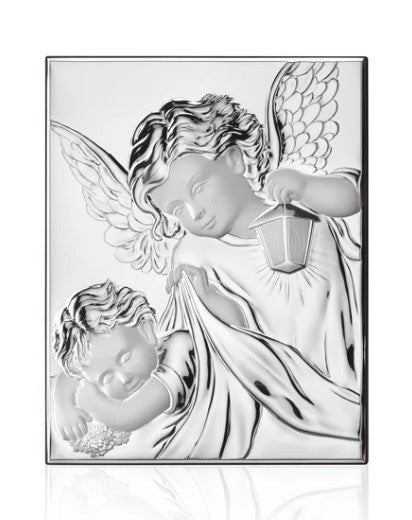 Silver Plated Guardian Angels- 6 x 8.25in.