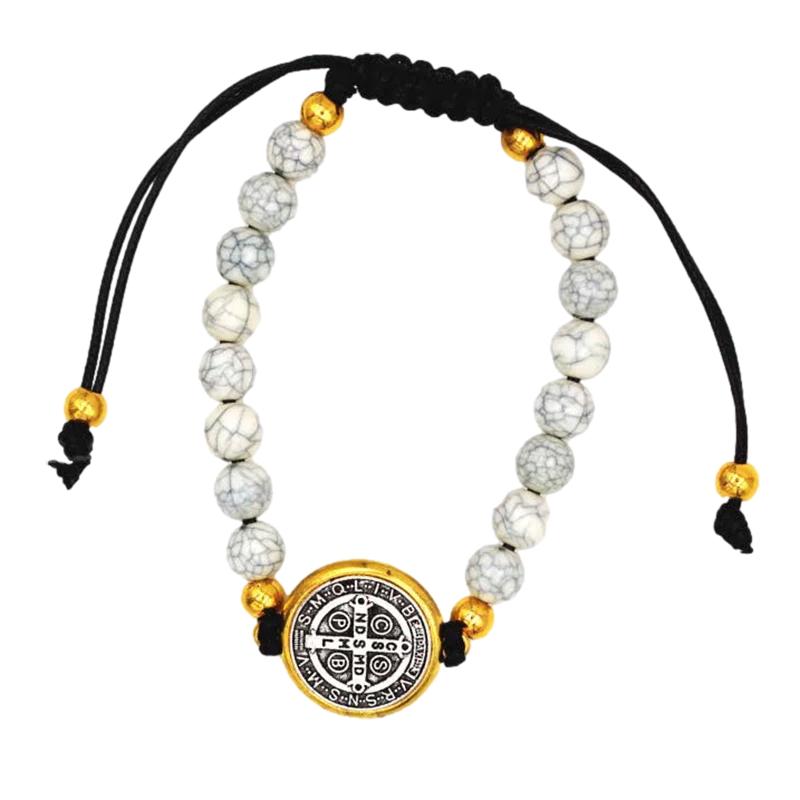 St. Benedict Marble Bead Bracelet
