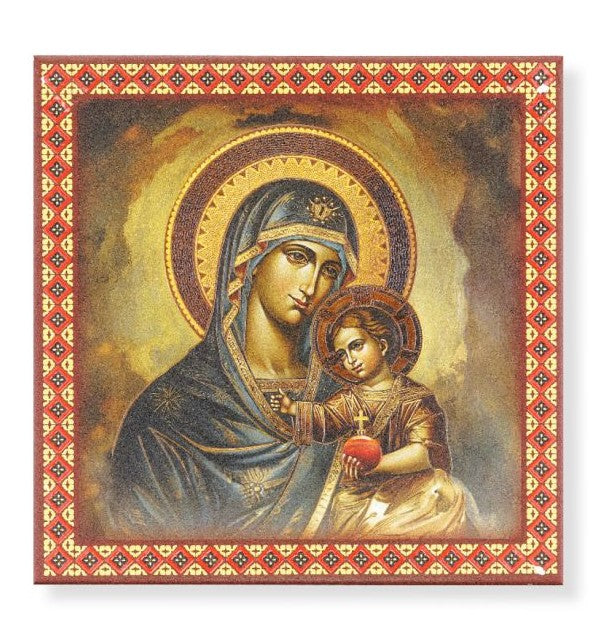 8" x 8" Byzantine Madonna & Child Printed Ceramic Tile