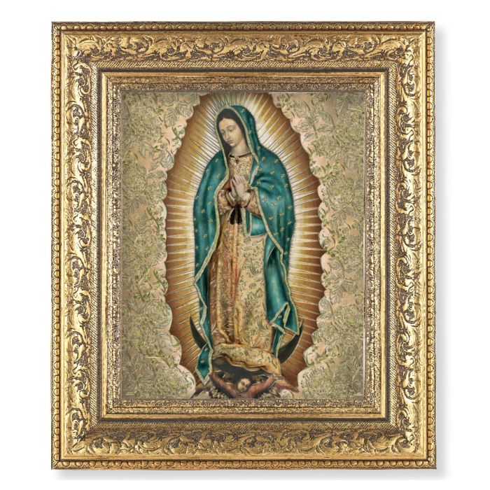 12.5" x 14.5" Our Lady of Guadalupe Antique Gold Framed Print