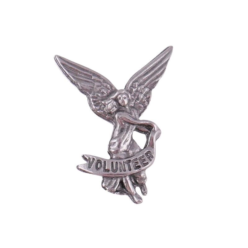 Silver Volunteer Angel Lapel Pin