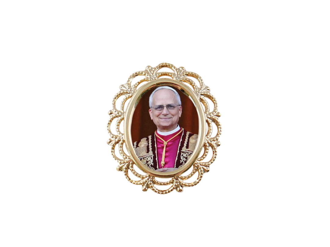 Pope Leo XIV Photo Lace Lapel Pin