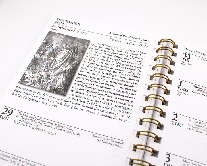 2025 Saints Calendar and Daily Planner 16-Month Calendar