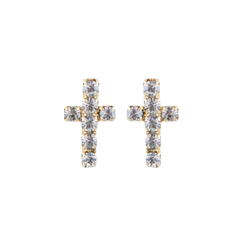 Austrian Crystal Cross Earrings