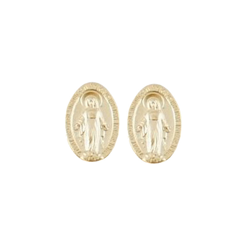 Gold Plate Miraculous Medal Earrings