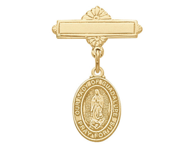 Gold Our Lady of Guadalupe Baby Pin