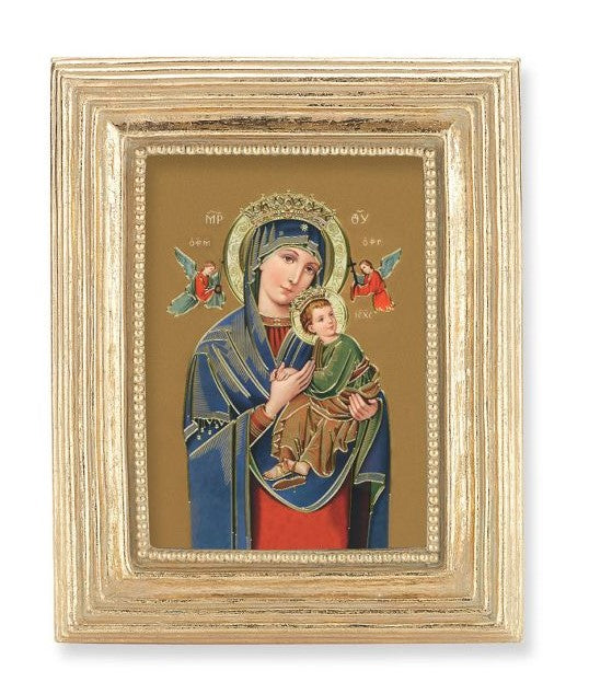 3.75" x 4.5" Gold Frame with a Our Lady of Perpetual Help Print