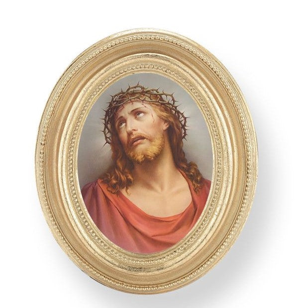 3.5" x 4.5" Gold Frame with Image of Jesus with Crown of Thorns