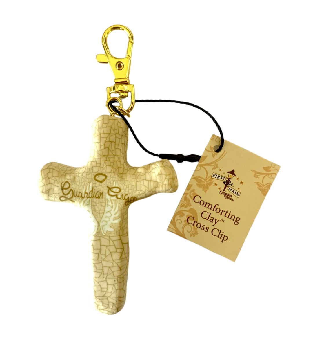 3" Guardian Angel Clay Cross with Clip