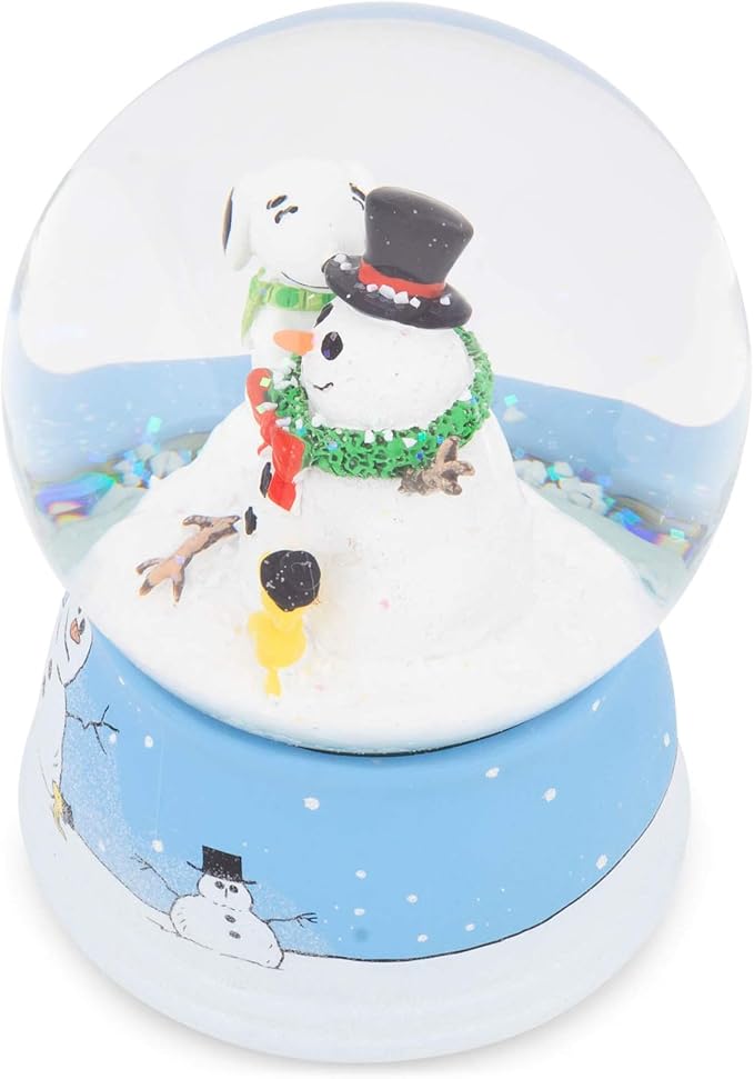 5.5" Snoopy and Snowman Musical Snow Globe - O Christmas Tree