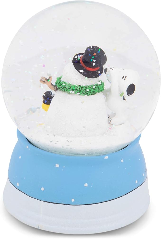 5.5" Snoopy and Snowman Musical Snow Globe - O Christmas Tree
