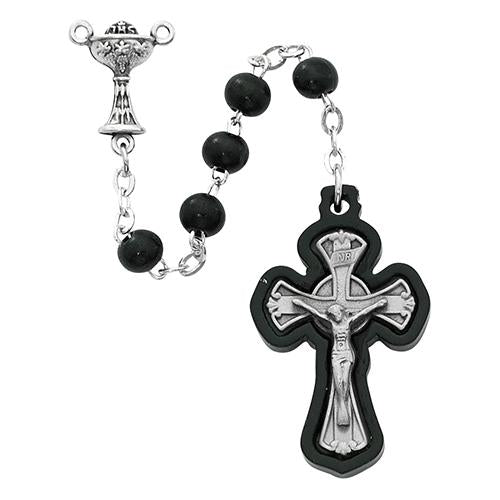 Black Wood First Communion Rosary