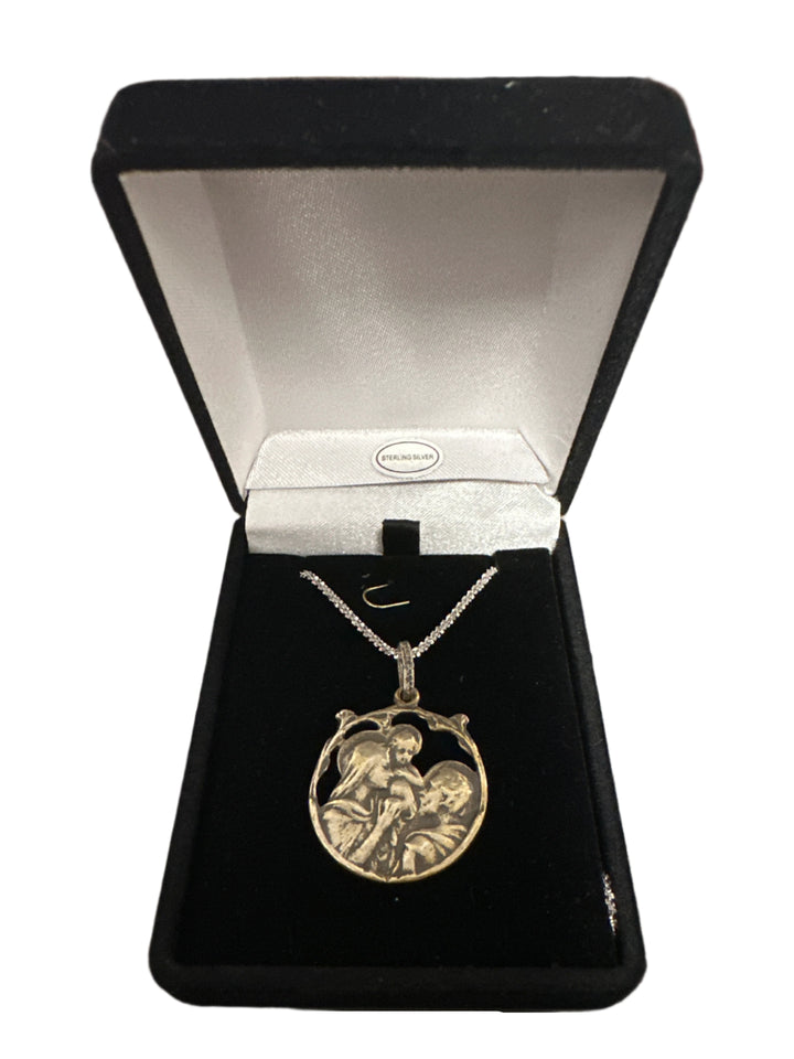 Sterling Silver Holy Family Necklace
