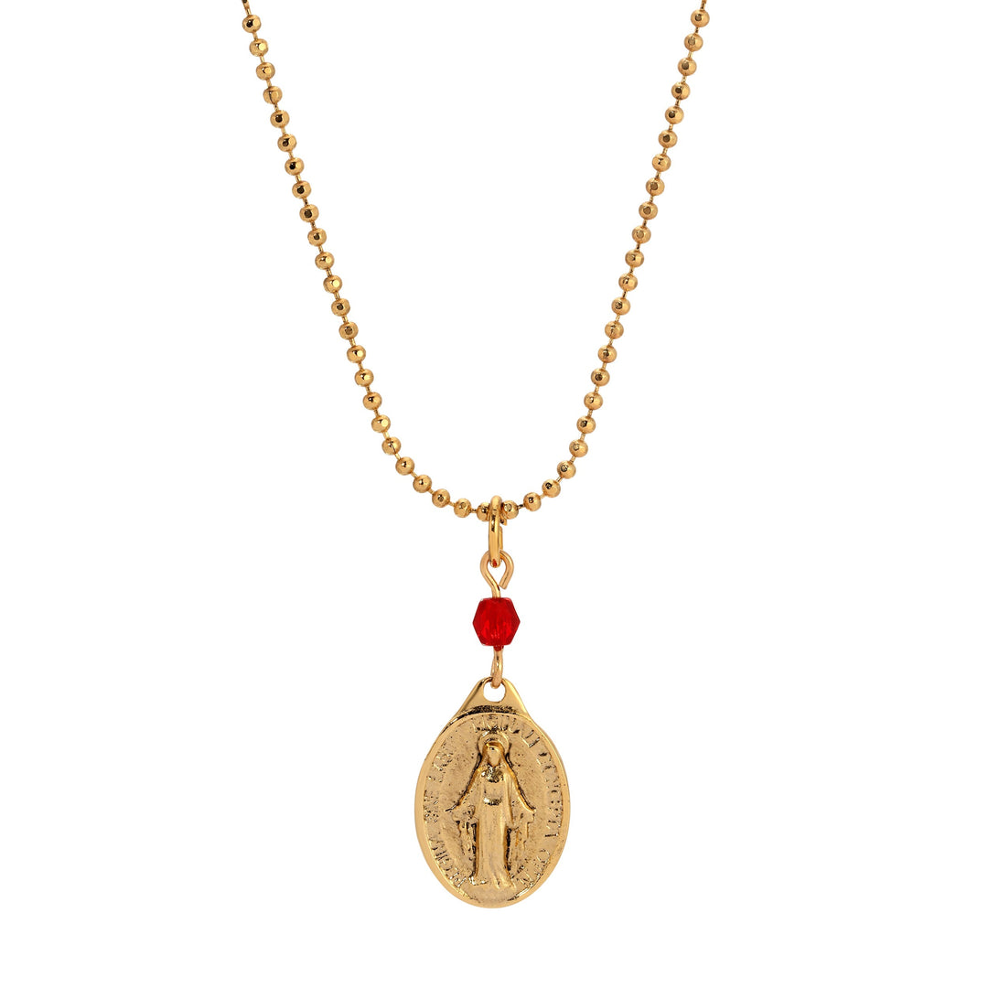 Symbols Of Faith Miraculous Medal Pendant Necklace 16"