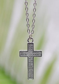 16" Silver and Cubic Zirconia Cross Necklace