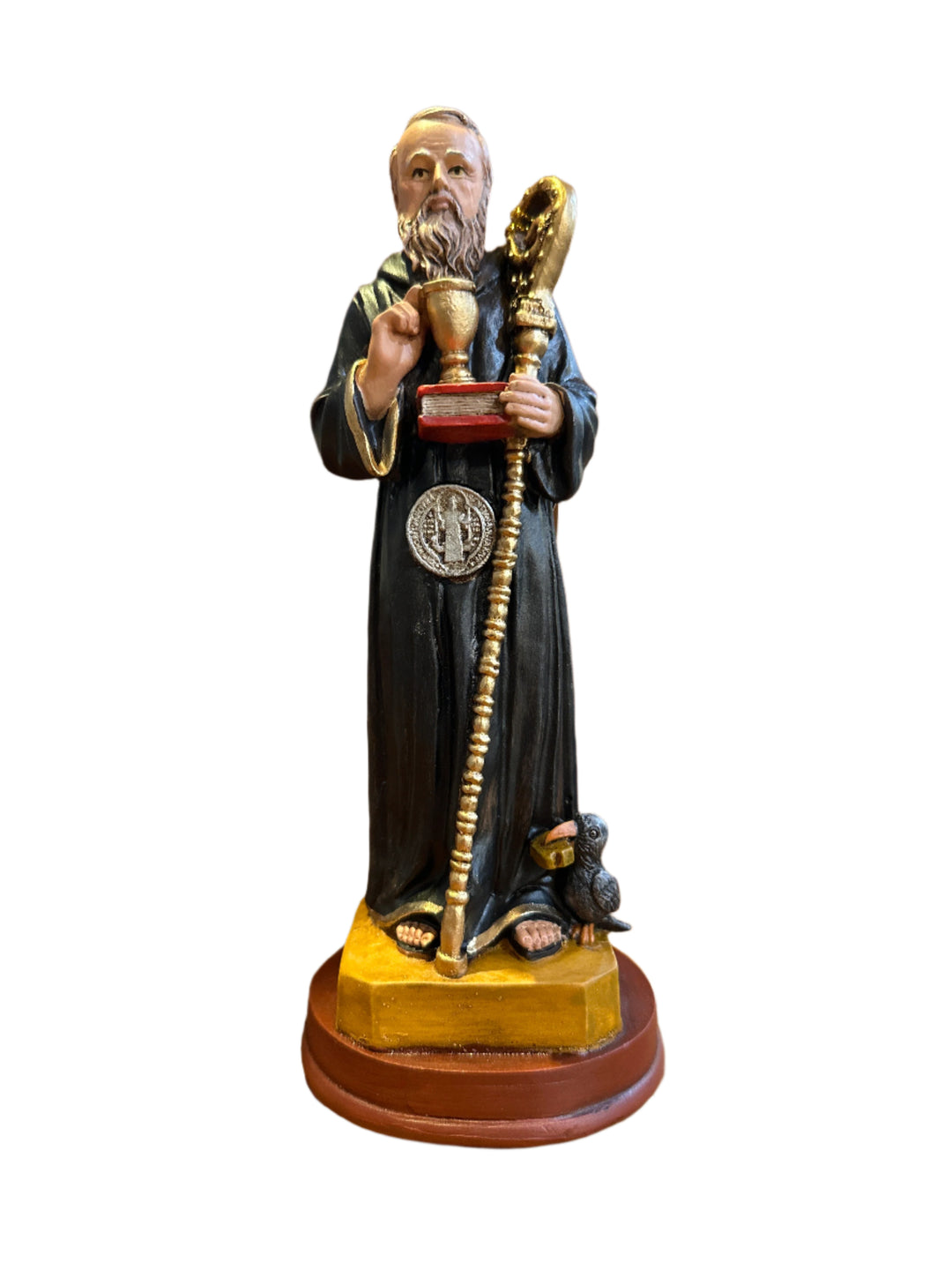 8.5" Handmade St. Benedict with Medals Statue