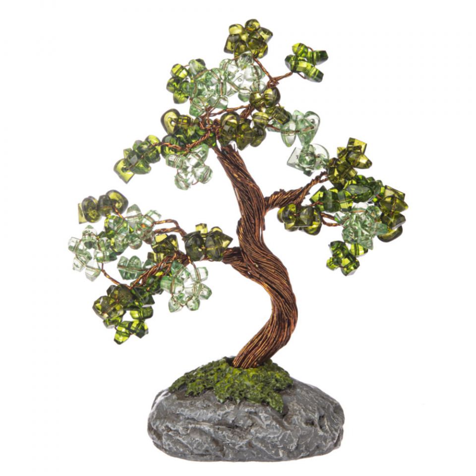 Green Beaded Tree Figurine