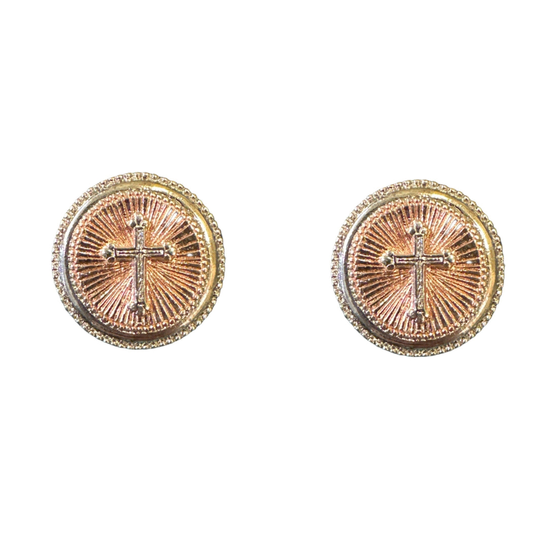 Rose Gold Cross Cufflinks