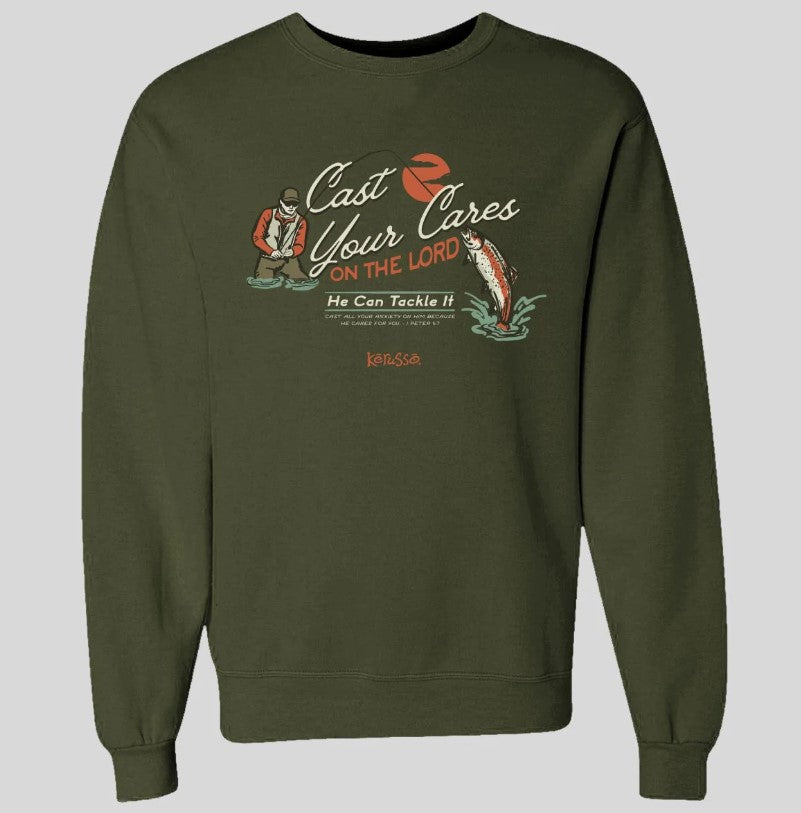 Mens Sweatshirt Cast Your Cares