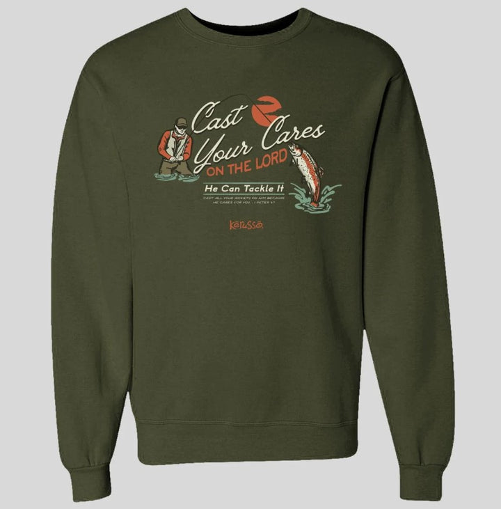 Mens Sweatshirt Cast Your Cares
