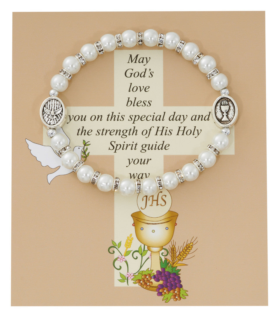 Pearl Sacramental Stretch Bracelet