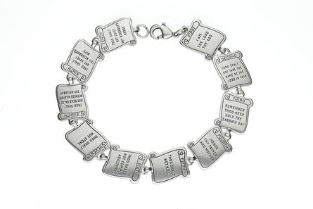 Silver Plate 10 Commandments Bracelet
