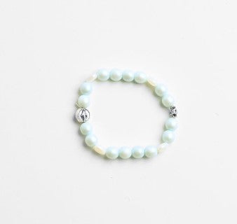 Light Blue Frosted Bead Bracelet