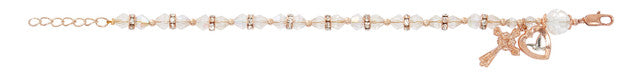Rose Gold Crystal Rosary Bracelet