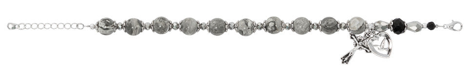 Picasso Stone & Black/Hematite Holy Spirit Bracelet