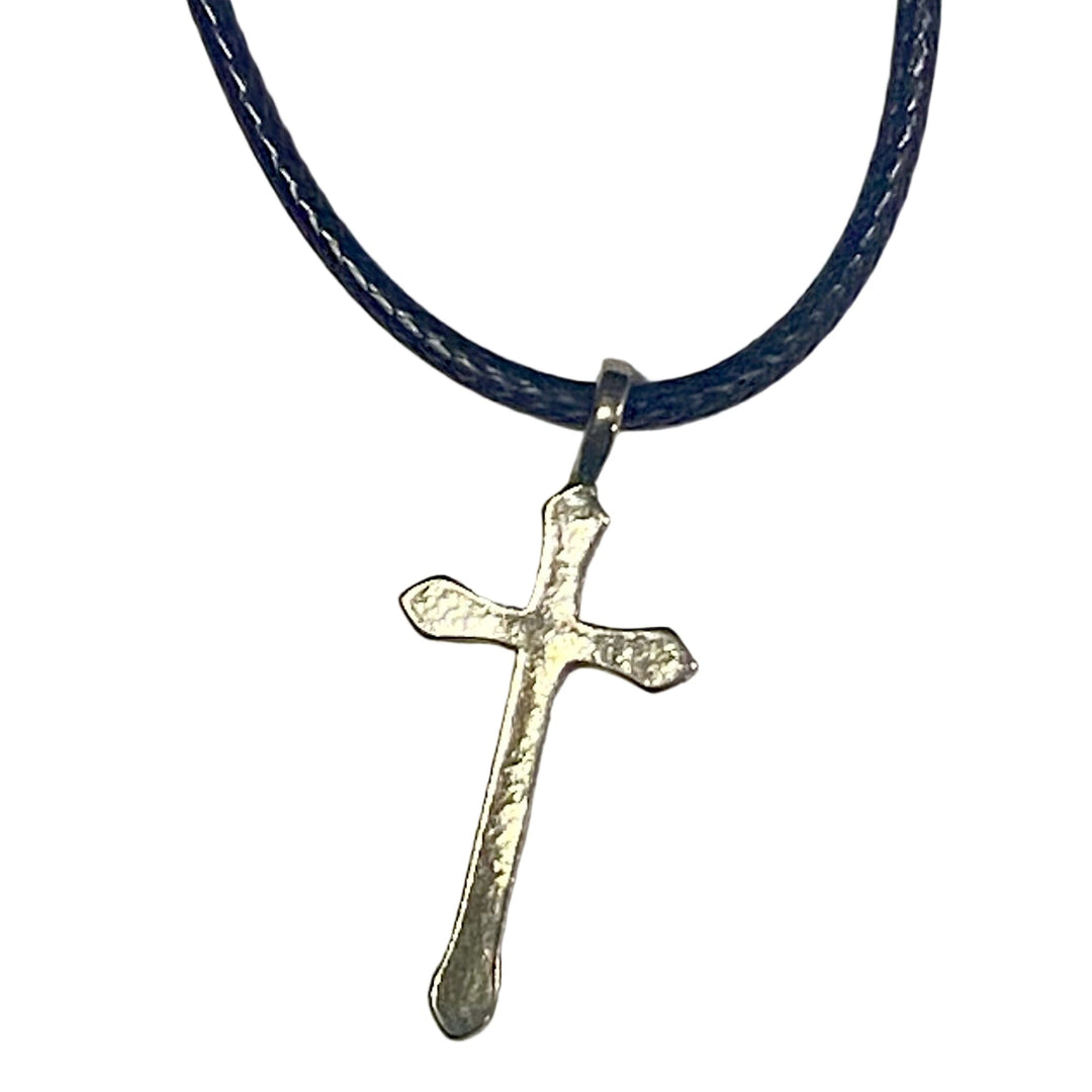 Small Thin Cross on Black Cord