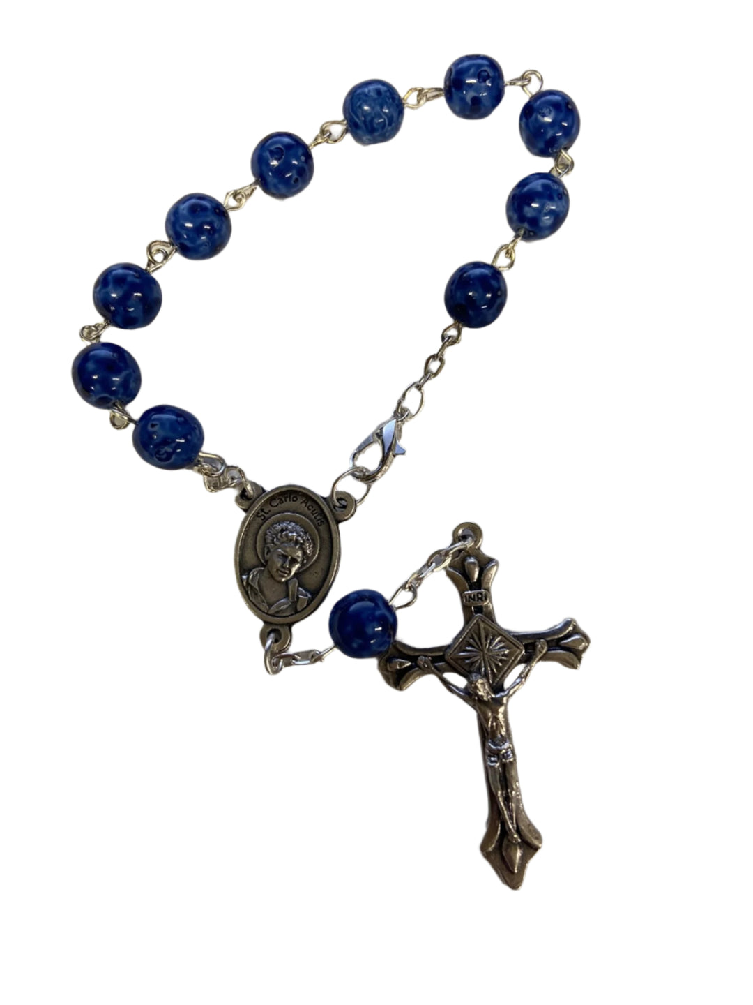 Saint Carlo Acutis Blue Auto Rosary