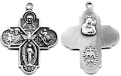 18" Sterling Silver Four Way Medal
