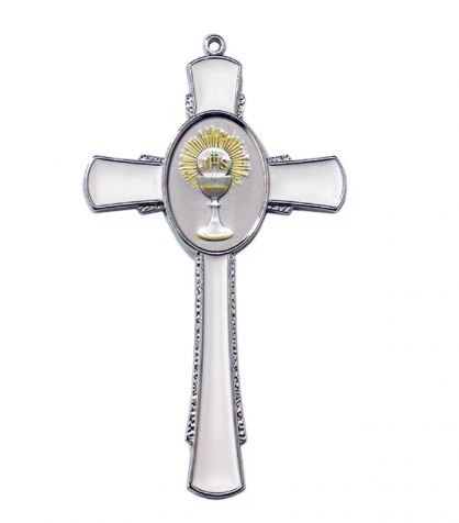 4" Silver First Communion Cross with Chalice